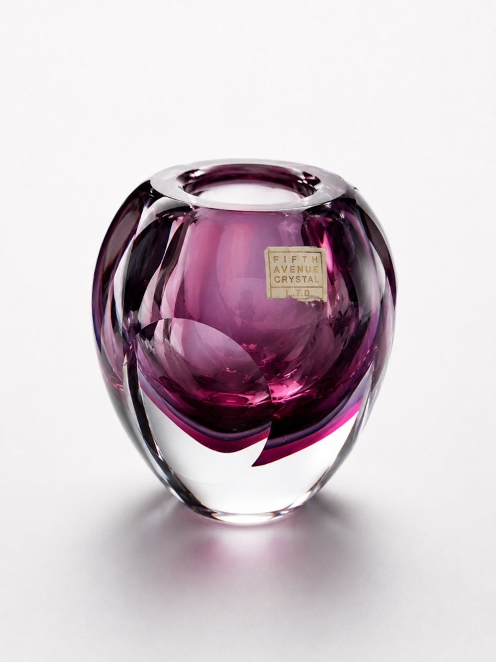 Vintage Fifth Avenue Crystal Ltd. Purple Art Glass Bud Vase